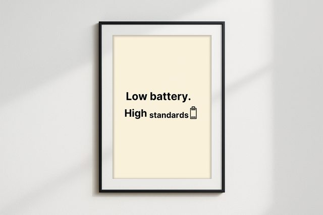 Low battery. High standards.