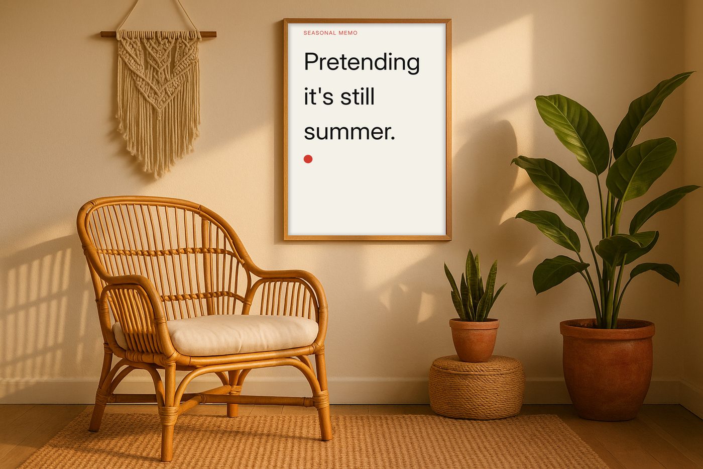 Pretending it's still summer.